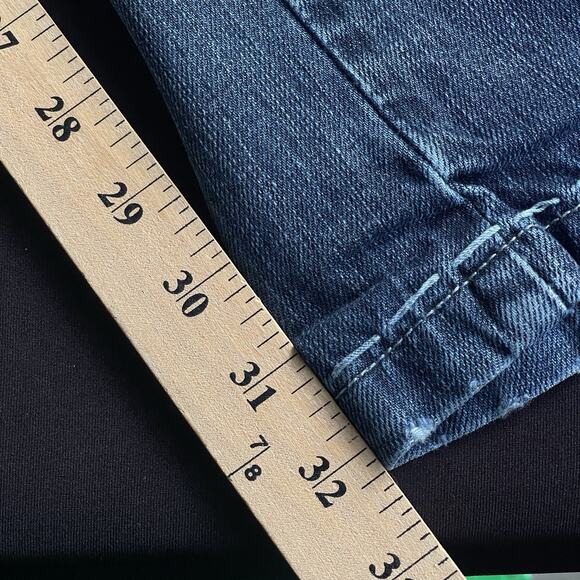 Y2K Smash Bootcut Jeans Womens Size 32 Cotton Blue 90s Cross Thick Stitch - Picture 13 of 13